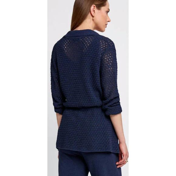 NEW KNITSS braided knit flow jacket in navy - Picture 3 of 3